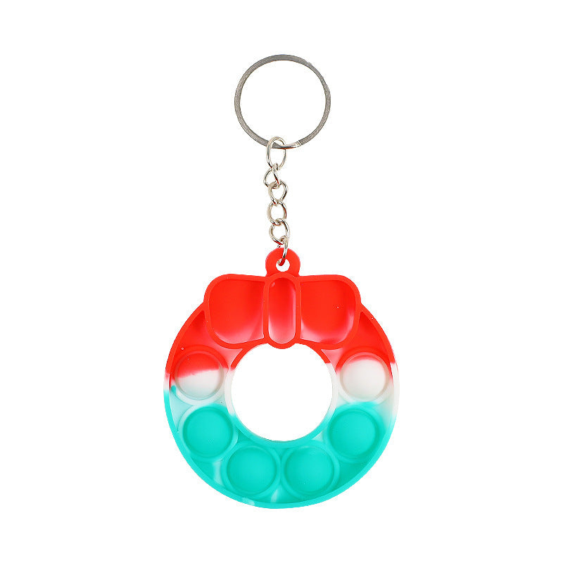 Wholesale Random Christmas Silicone Decompression Finger Toy Keychain